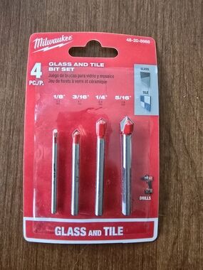 Milwaukee Red Glass and Tile Bit Set - 4 pc